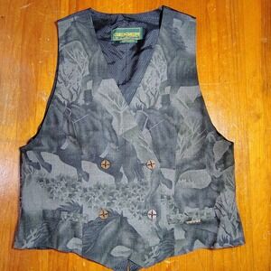Geiger Collections Vest Horse Print Double Breasted Austrian coastal cowgirl